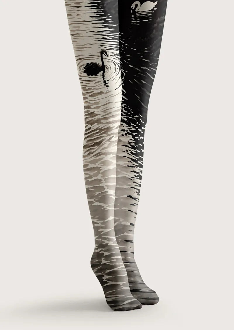 Black and White Swan Tights
