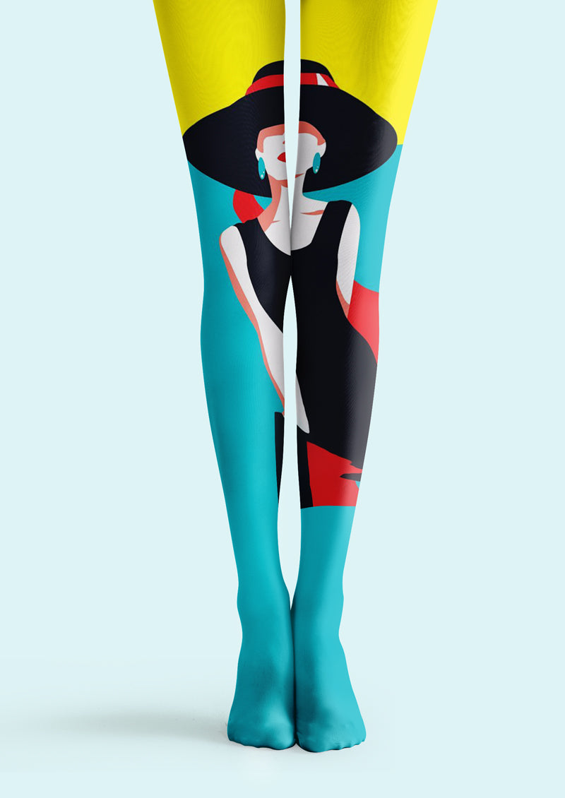 Color Block Modern Lady Tights Hosiery Pantyhose