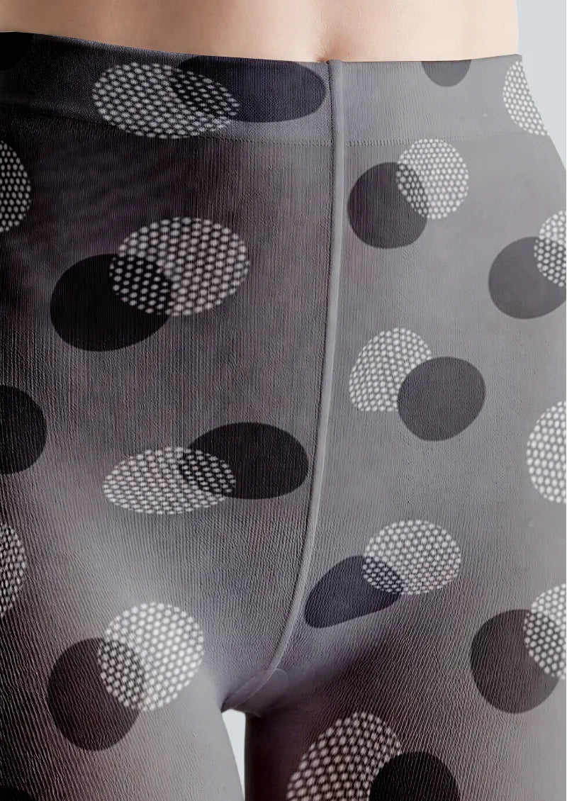 Gray Layered Polka Dot Tights