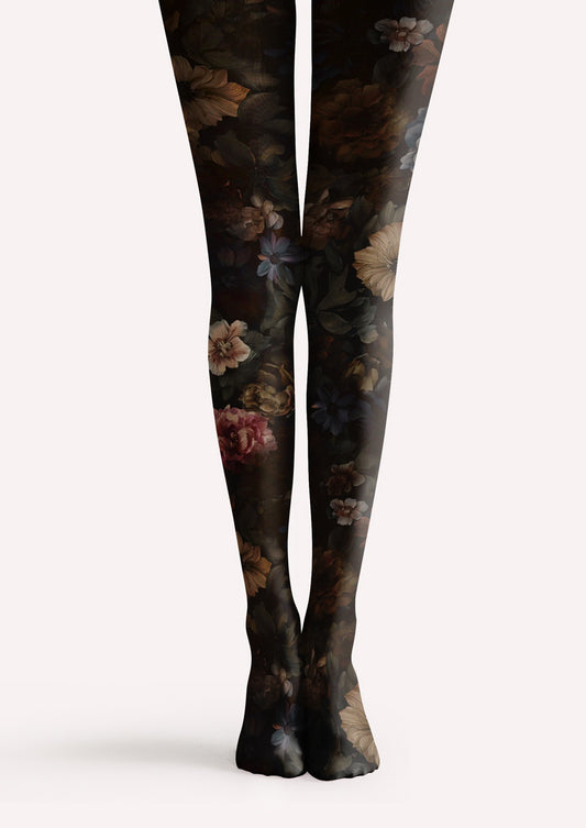 Vintage Oil Painting Floral Tights Hosiery Pantyhose