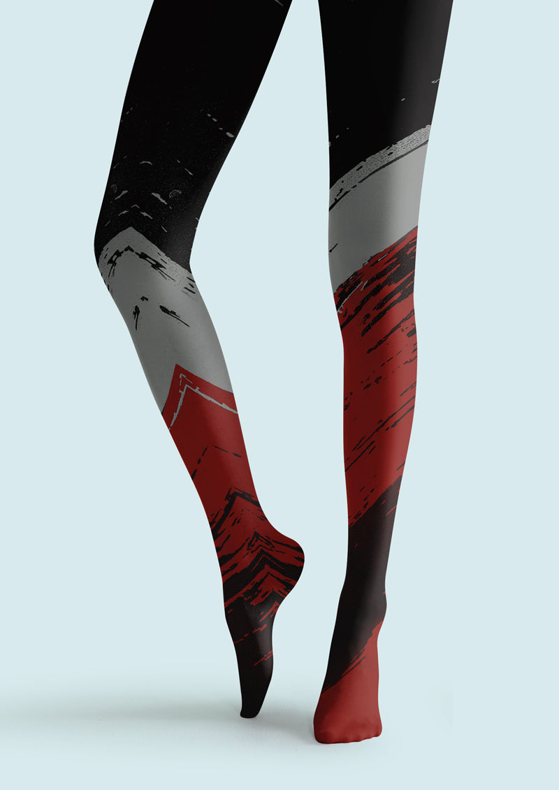 Color Block Brush Stripe Tights Hosiery Pantyhose