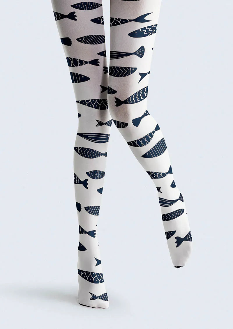 Fish Pattern Song Tights Hosiery Pantyhose
