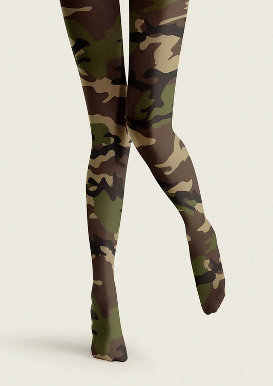 Fun Art Camo Whisper Tights Hosiery Pantyhose