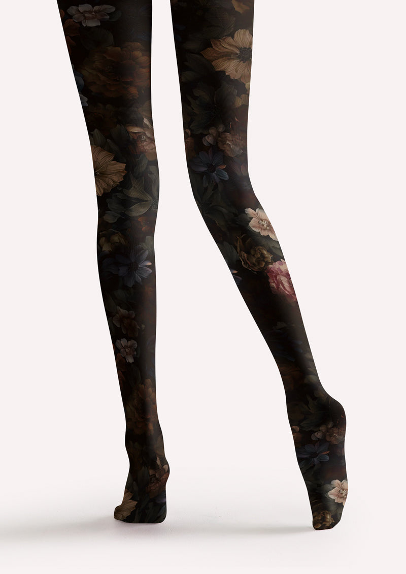 Vintage Oil Painting Floral Tights Hosiery Pantyhose