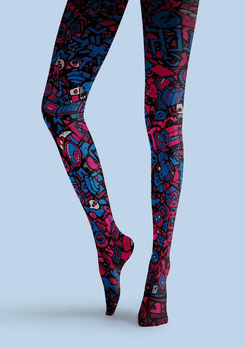 Colorful Graffiti Tights Hosiery Pantyhose
