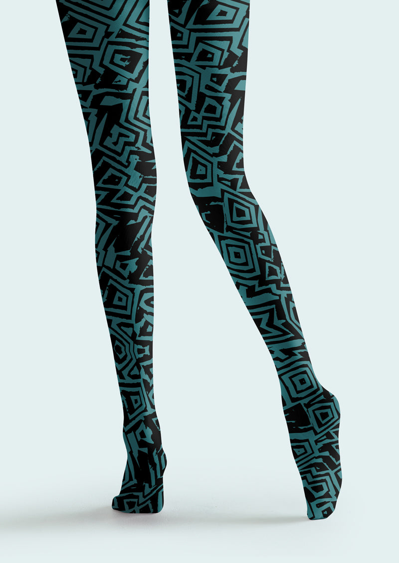 Geometric Maze Tights Hosiery Pantyhose