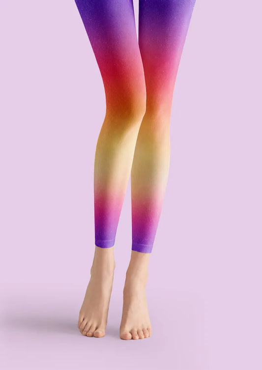 Aurora Ombre Shimmer Graphic&Artistic Footless Tights Hosiery Leggings