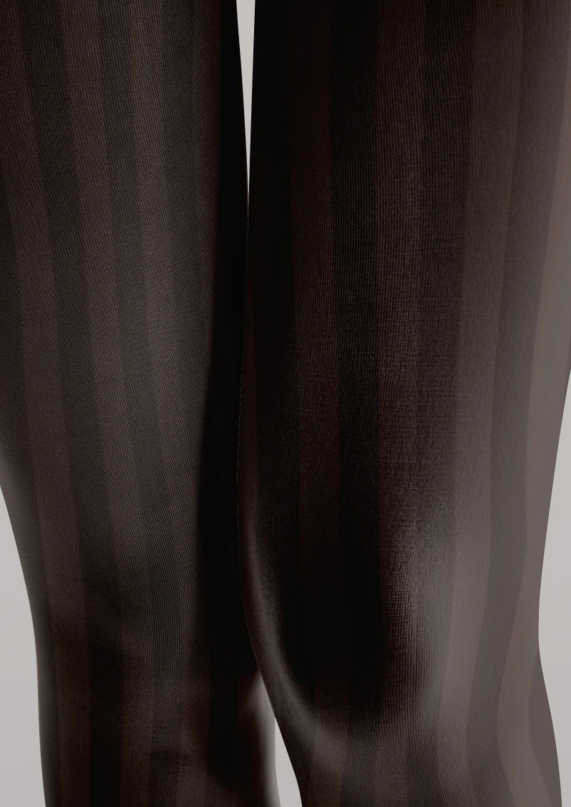 Dark Brown Vertical Striped Tights Hosiery Pantyhose
