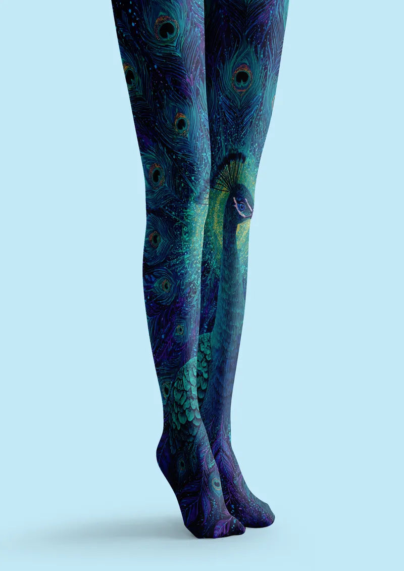 Blue Peacock Tights