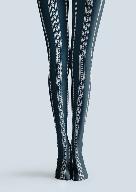 Ethnic Vertical Stripe Tights Hosiery Pantyhose