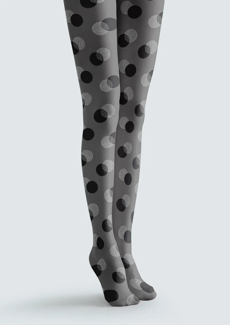 Gray Layered Polka Dot Tights