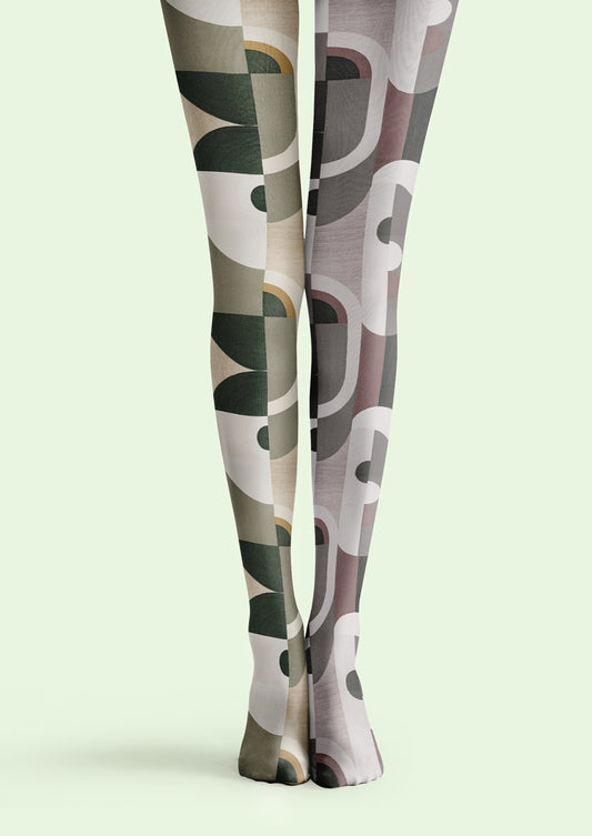 Geometric Color Block Tights Hosiery Pantyhose