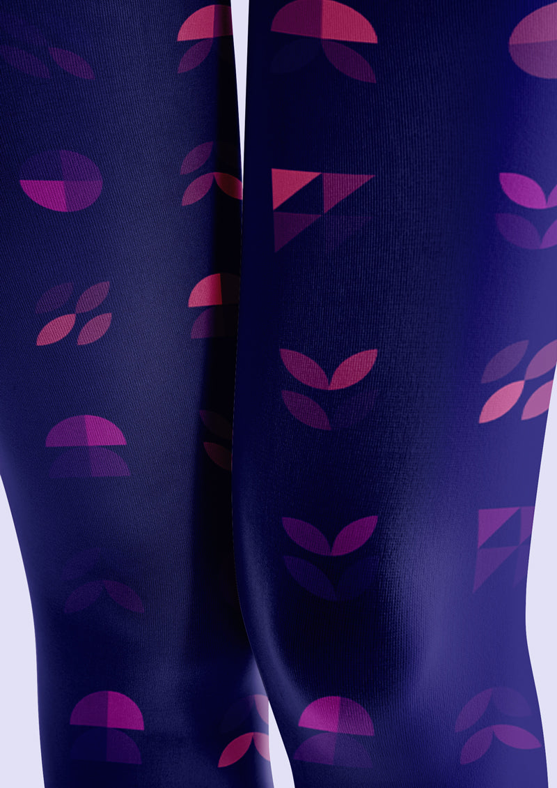 Purple Pink Gradient Geometric Tights Hosiery Pantyhose
