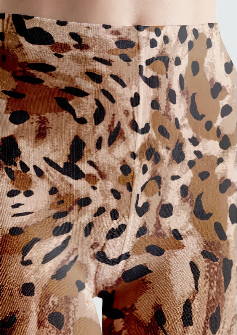 Beige Leopard Spot Tights