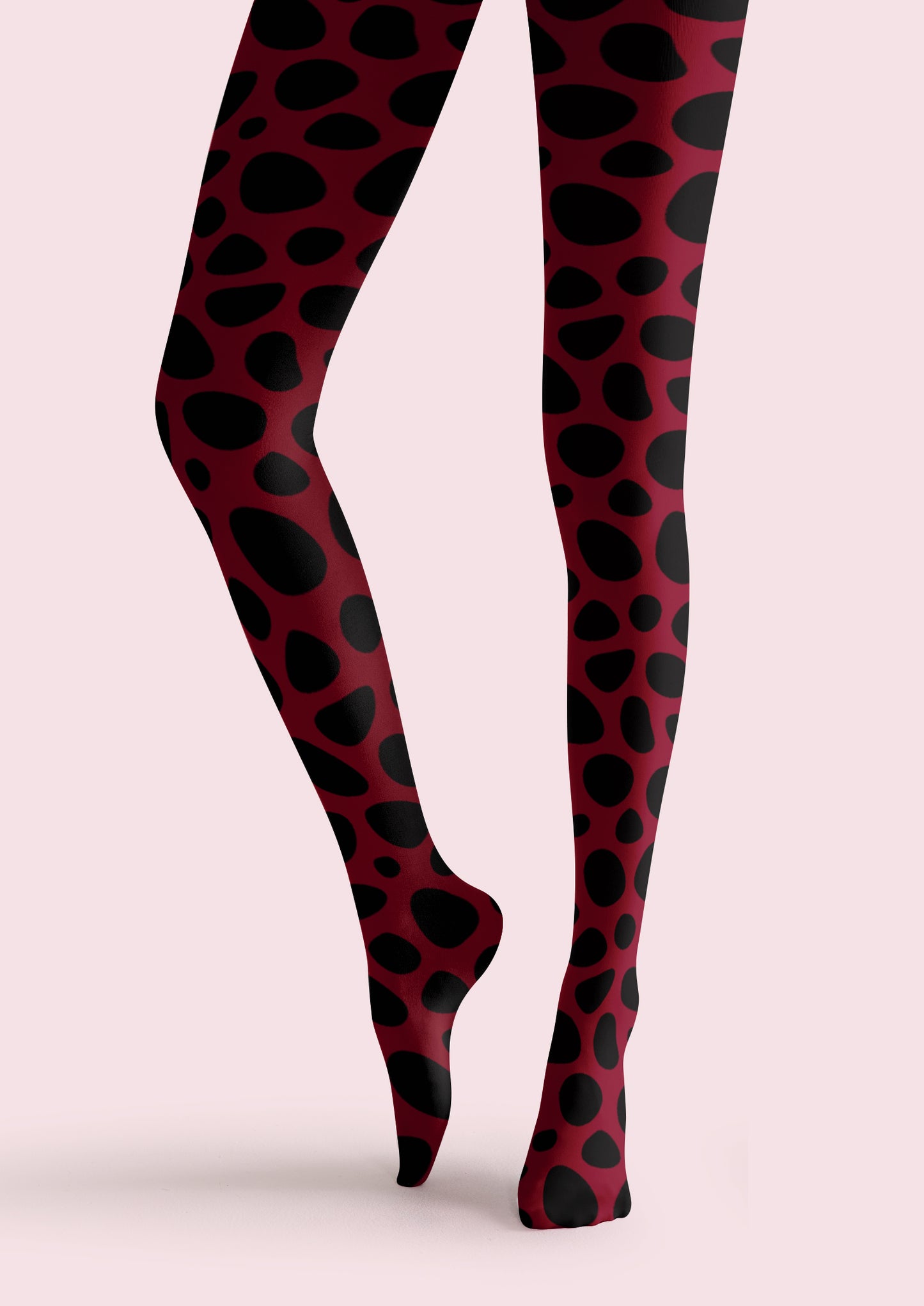 Red Black Polka Dot Tights Hosiery Pantyhose