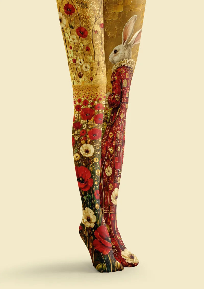Yellow Rabbit Floral Tights