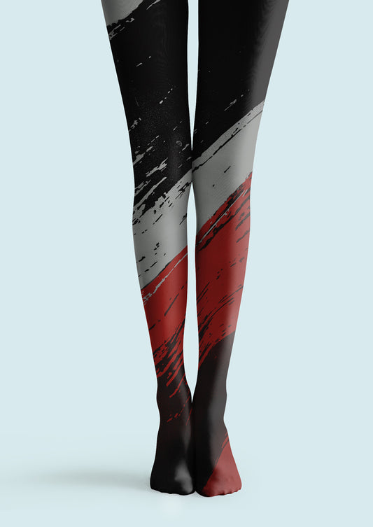 Color Block Brush Stripe Tights Hosiery Pantyhose