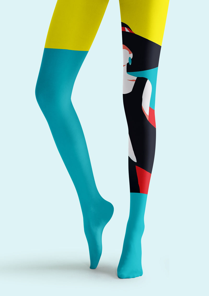 Color Block Modern Lady Tights Hosiery Pantyhose