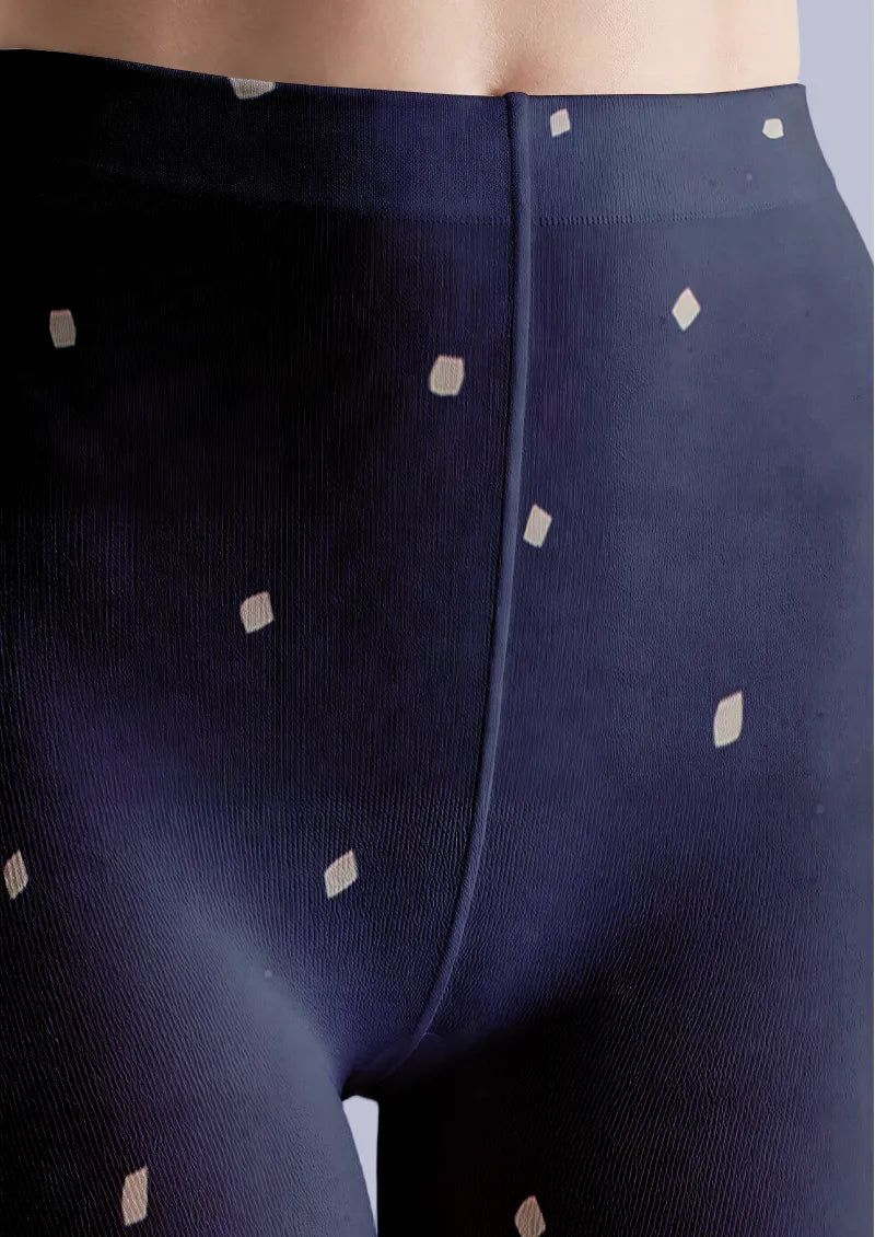 Navy White Graduated Polka Dot Tights Hosiery Pantyhose