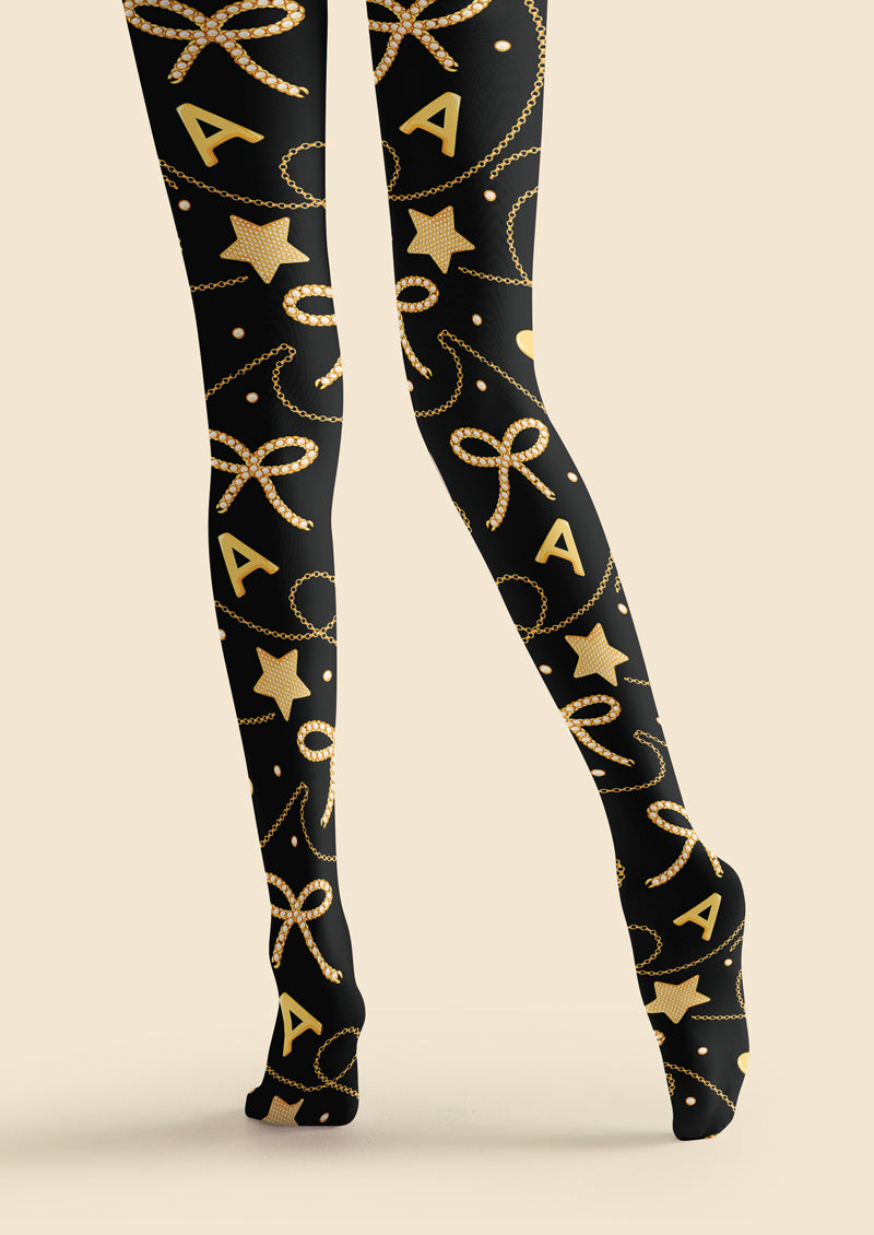 Golden Charm Printed Tights Hosiery Pantyhose