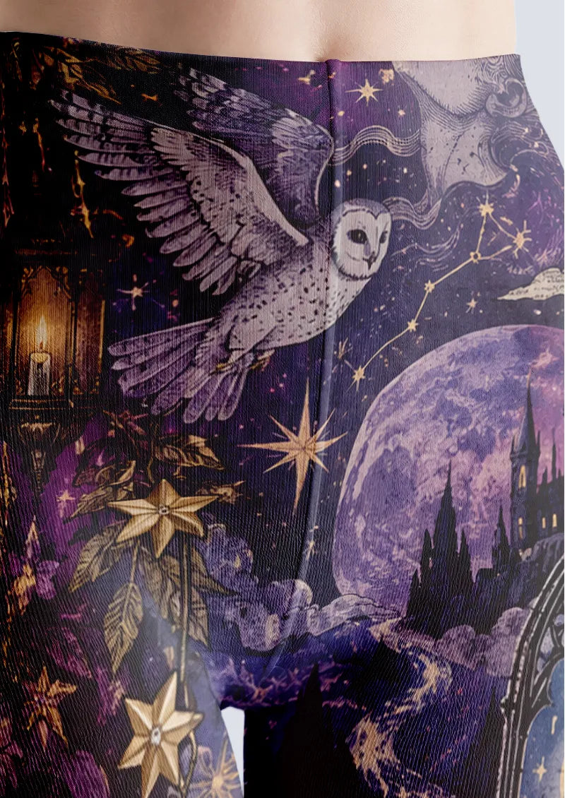 Purple Celestial Collage Tights