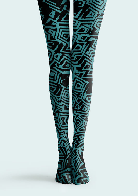 Geometric Maze Tights Hosiery Pantyhose