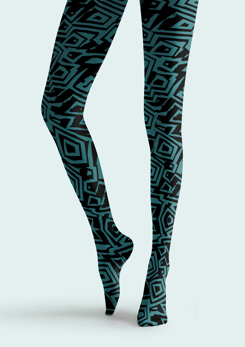 Geometric Maze Tights Hosiery Pantyhose