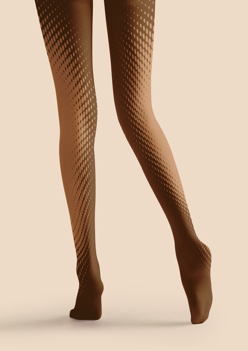 Brown Diagonal Fishnet Tights Hosiery Pantyhose