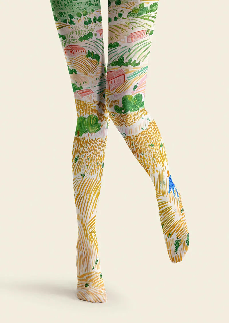 Pastoral Sketch Tights Hosiery Pantyhose