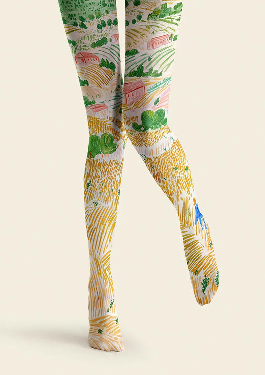 Pastoral Sketch Tights Hosiery Pantyhose