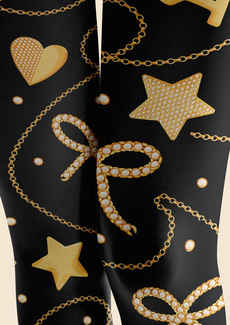Golden Charm Printed Tights Hosiery Pantyhose