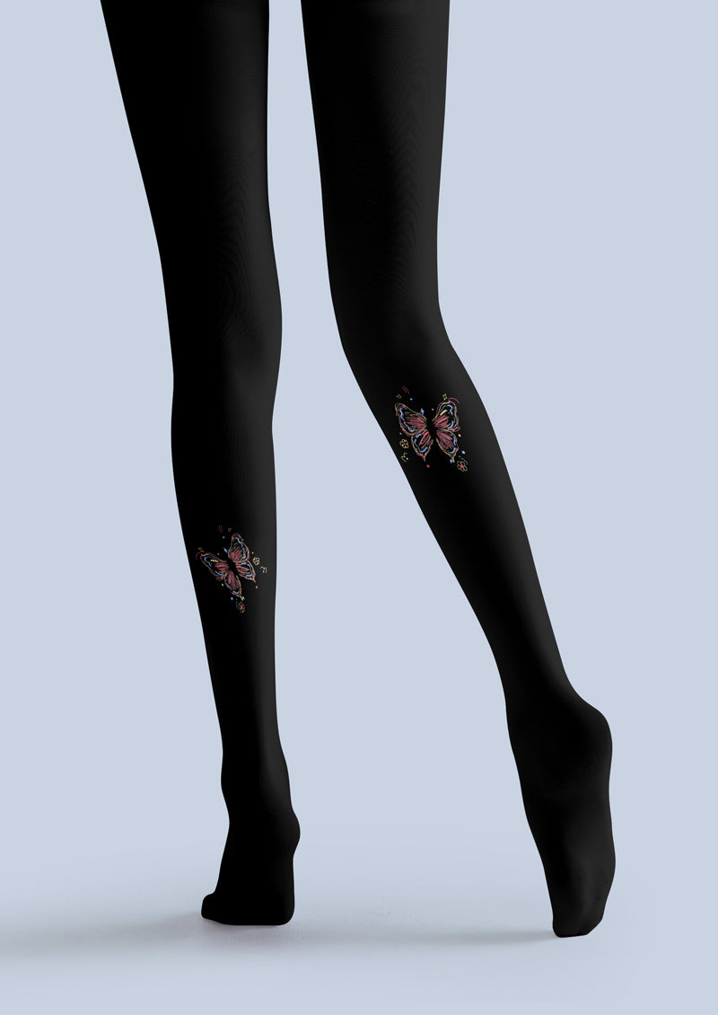 Iridescent Butterfly Tights Hosiery Pantyhose