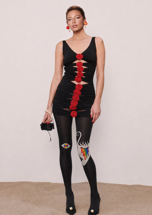 Rainbow Tear Face Graphic & Artistic Tights Hosiery Pantyhose