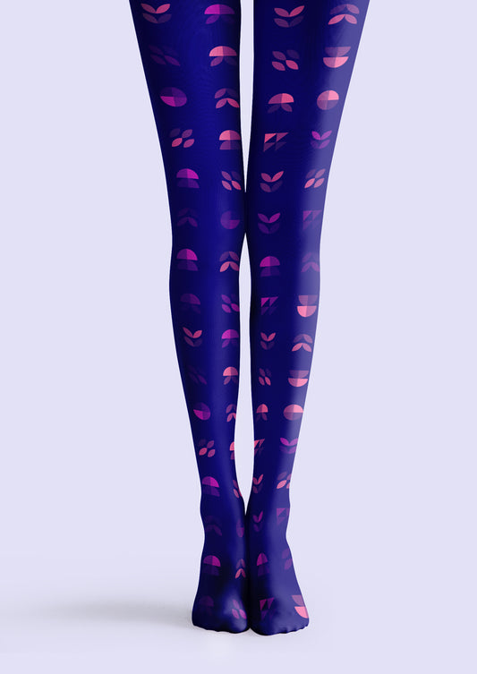 Purple Pink Gradient Geometric Tights Hosiery Pantyhose