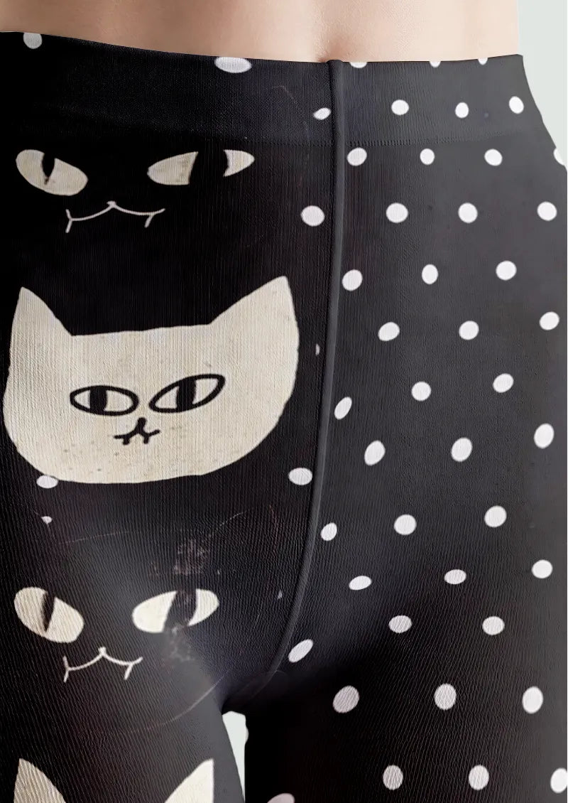 Black Cat and Polka Dot Tights