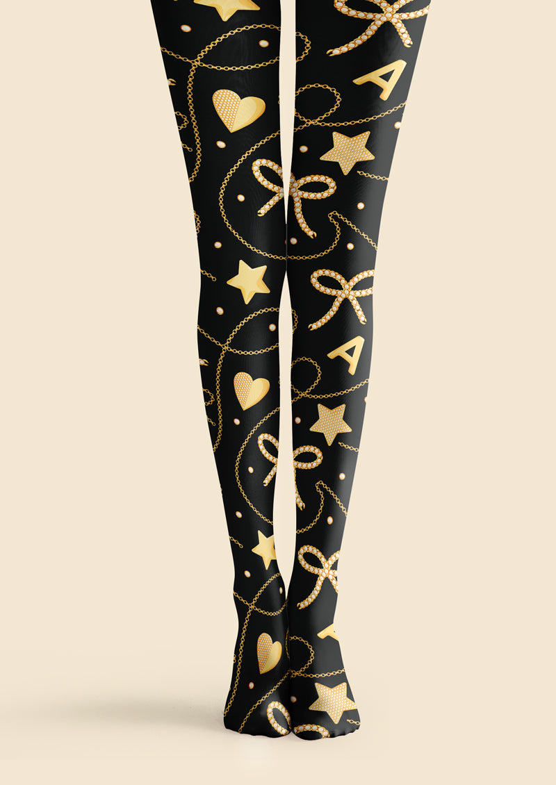 Golden Charm Printed Tights Hosiery Pantyhose