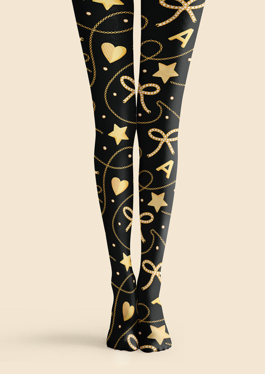 Golden Charm Printed Tights Hosiery Pantyhose