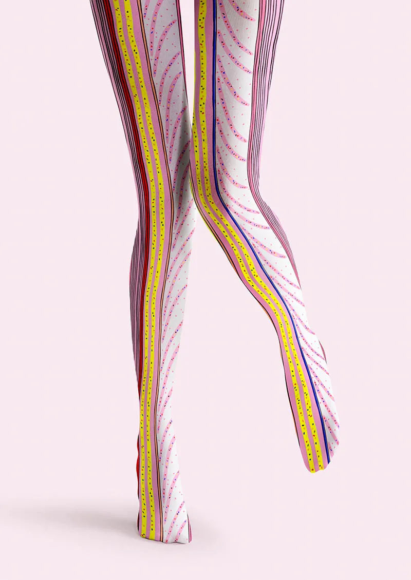 Neon Flow Lines Tights Hosiery Pantyhose
