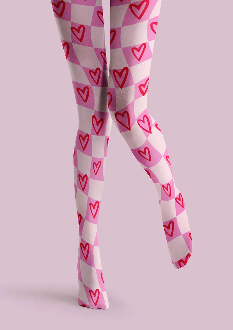 Valentine's Day Love Wave Tights Hosiery Pantyhose