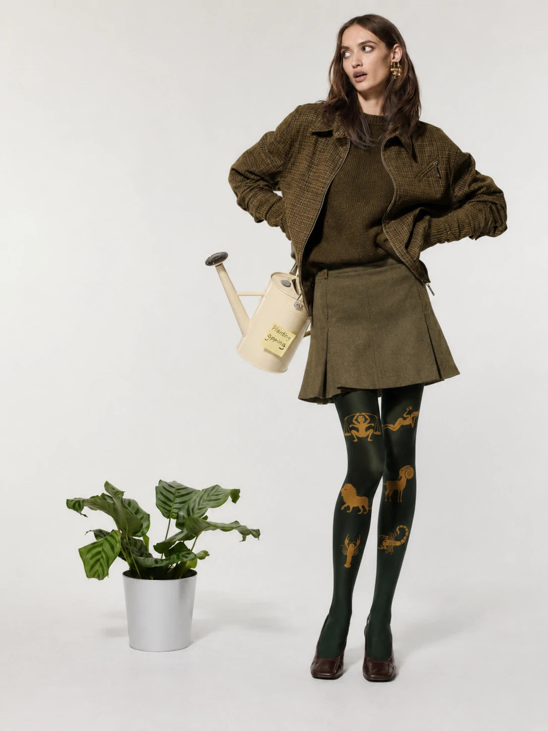 Emerald Zodiac Animal Graphic Tights Hosiery Pantyhose
