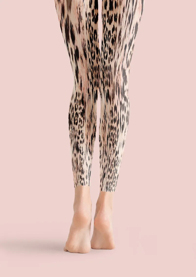Soft Leopard Animal Print Footless Tights Hosiery Leggings