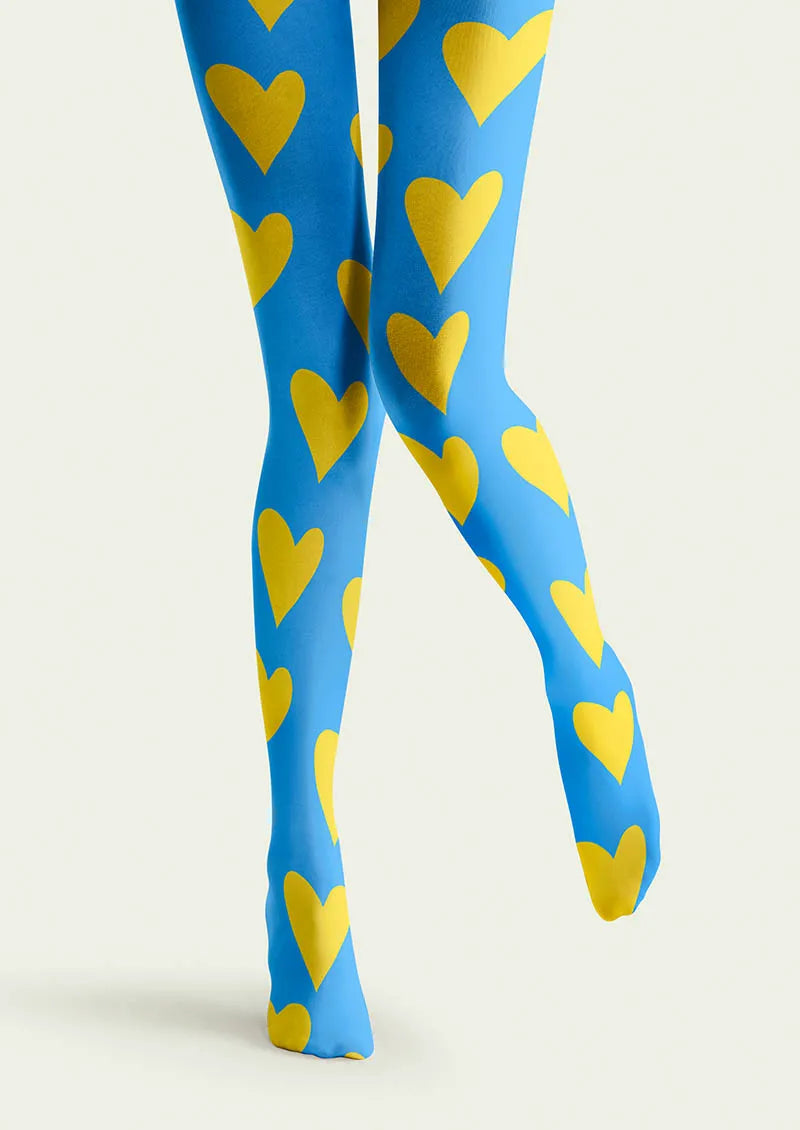 Valentine's Day Sunny Hearts Tights Hosiery Pantyhose