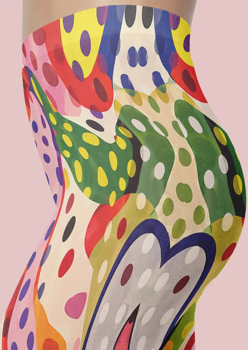 Carnival Pop Polka Dots Graphic & Artistic Footless Tights Hosiery Leggings