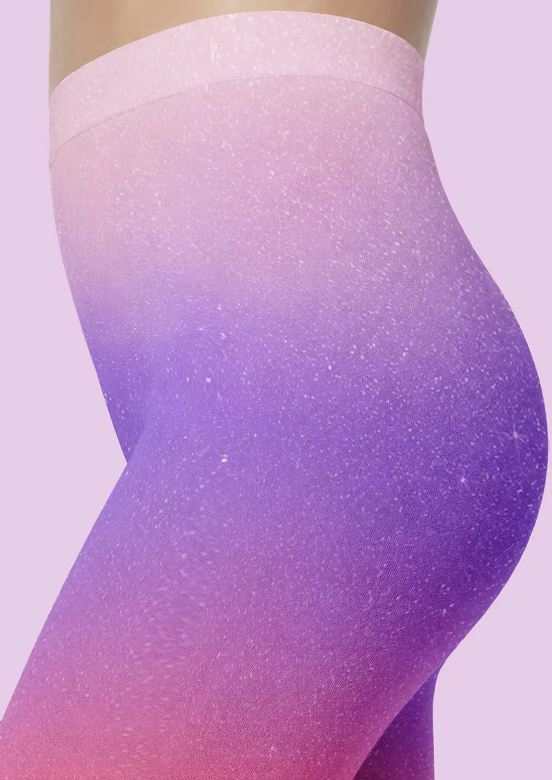 Aurora Ombre Shimmer Graphic&Artistic Footless Tights Hosiery Leggings
