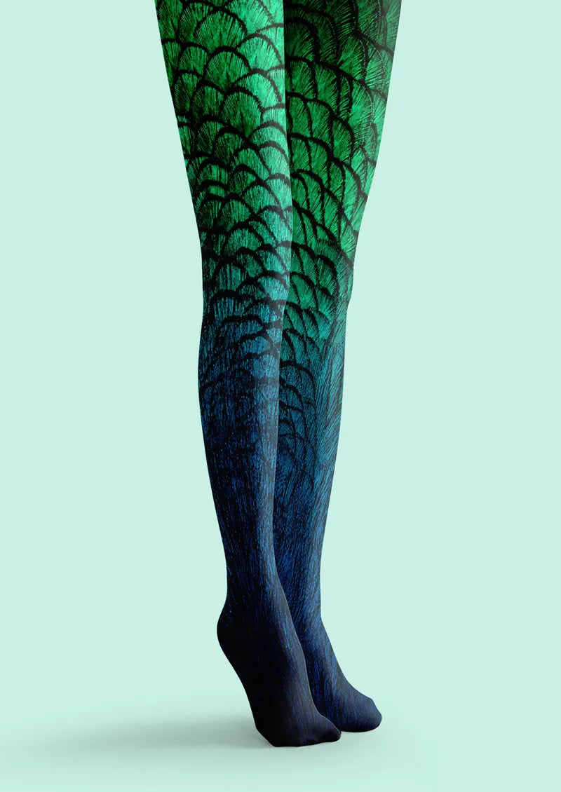 Green Feather Tights