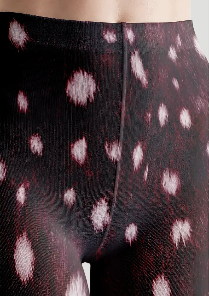 Burgundy Fawn Spot Tights