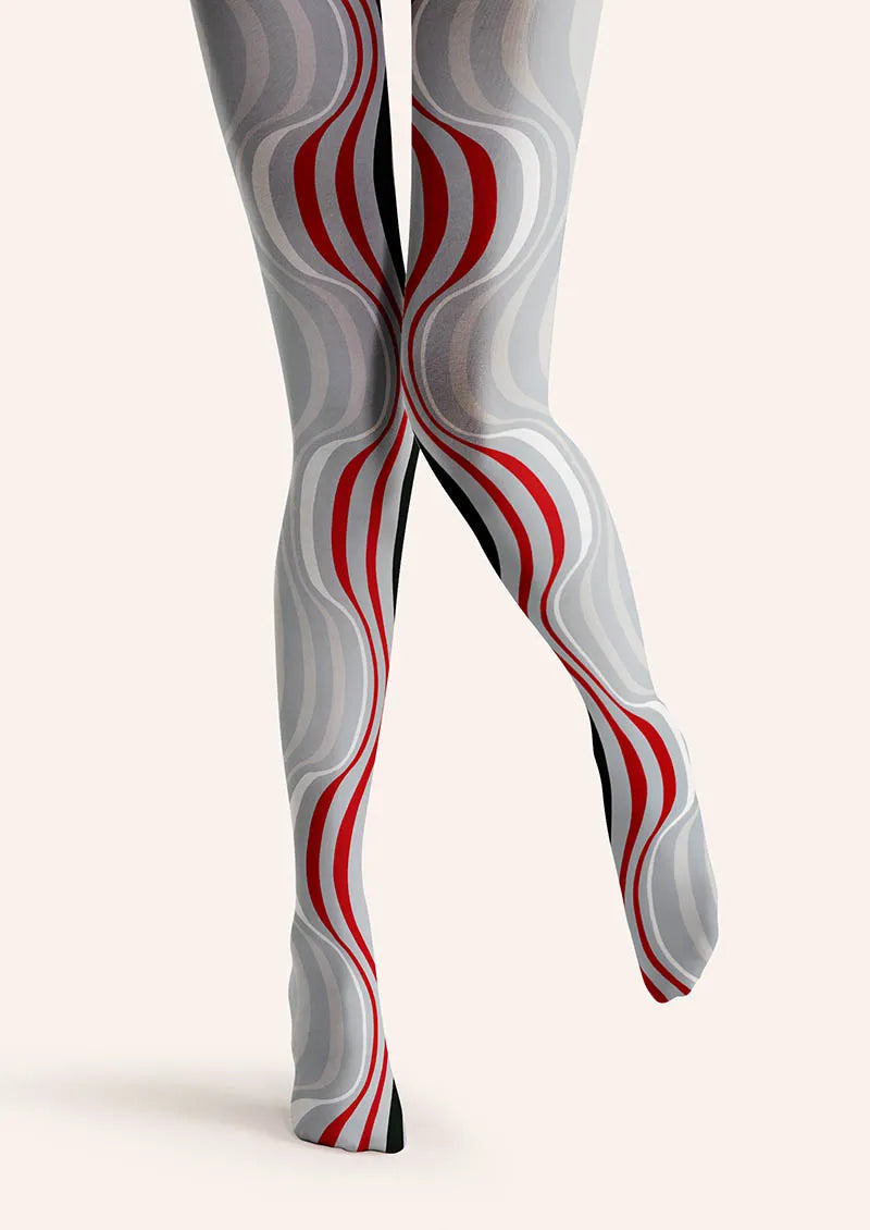 Geometric Art Wave Lines Tights Hosiery Pantyhose