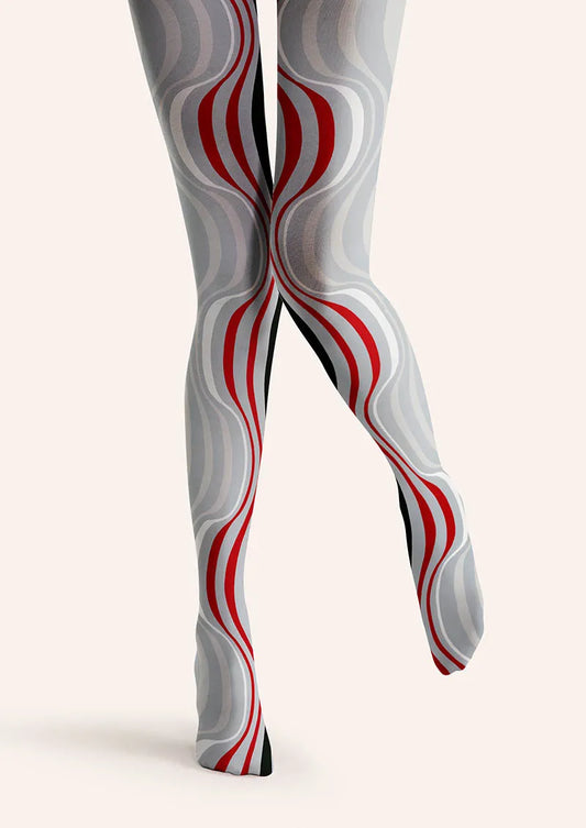 Geometric Art Wave Lines Tights Hosiery Pantyhose