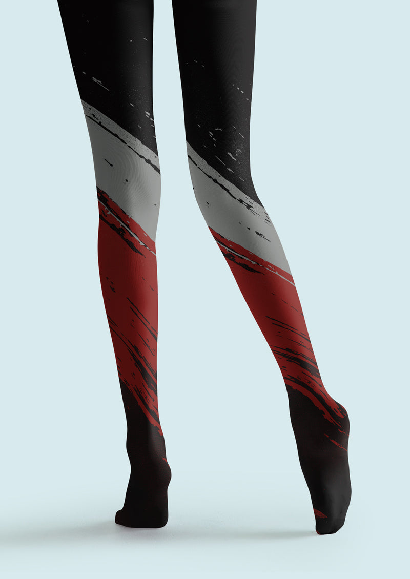 Color Block Brush Stripe Tights Hosiery Pantyhose