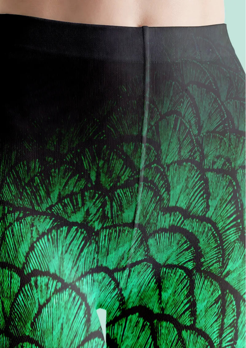 Green Feather Tights